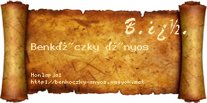 Benkóczky Ányos névjegykártya